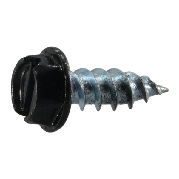 Midwest Fastener #8 x Slotted Drive, Flange Hex Head Sheet Metal Screw, Zinc Plated Steel, 70 PK 931226 - main
